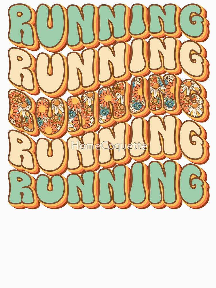 Retro quote  gift for running Vintage floral pattern by HomeCoquette