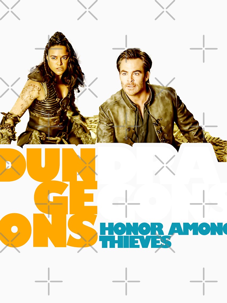 Dungeons & Dragons: Honor Among Thieves 2023 movies  Chris Pine as Edgin and Michelle Rodriguez as Holga fan works graphic design by ironpaette by ironpalette