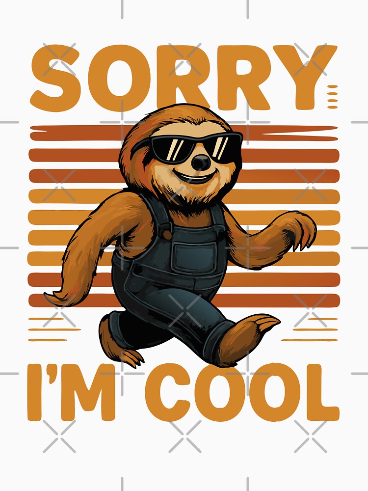 Cool Sloth with Retro Sunset Stripes by Spill & Signal
