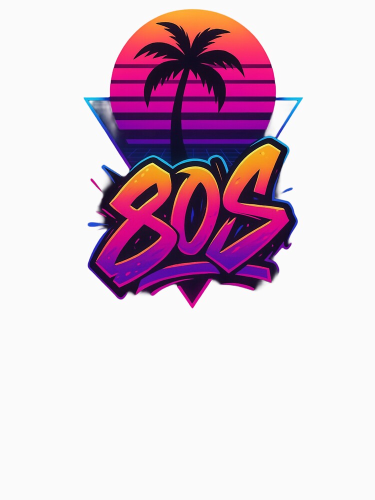 80s Retro Sunset Graffiti – Neon Palm Tree Synthwave Design by DPSz