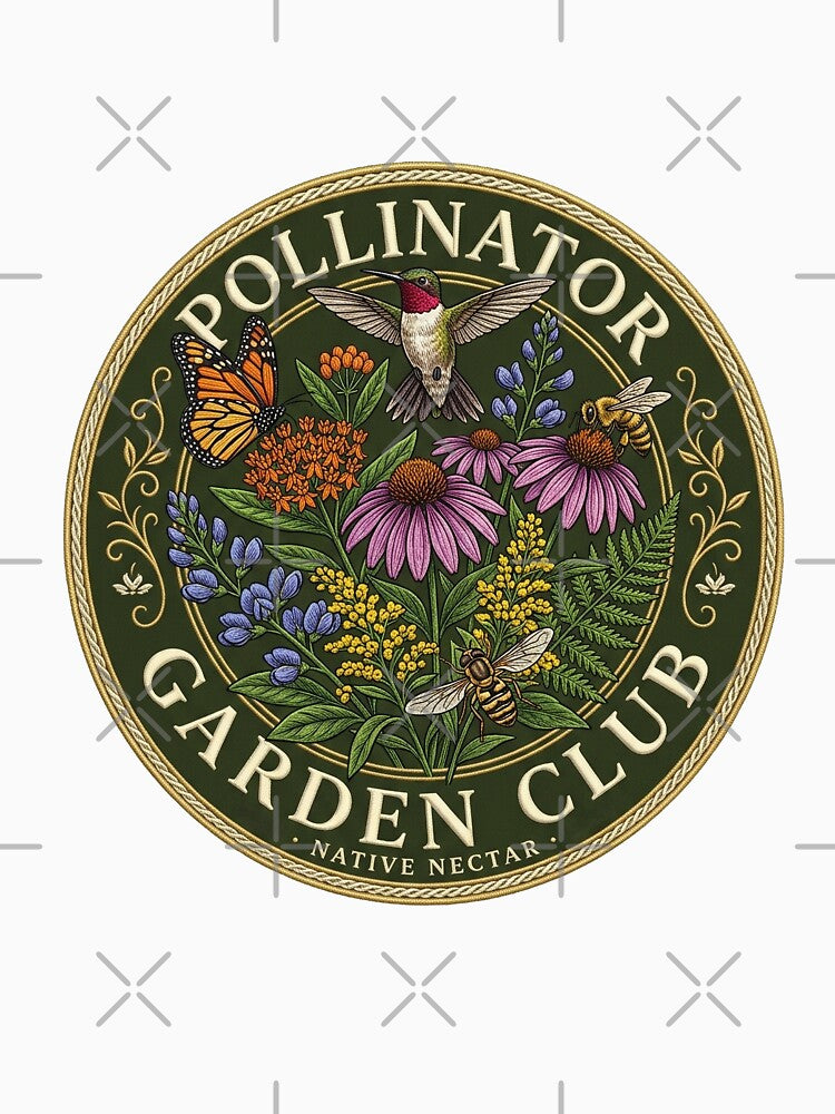Pollinator Garden Club Vintage WildFlower Pollinators Badge by PGRprint