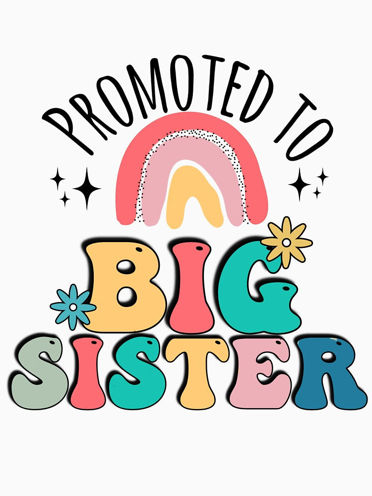 Cute colorful rainbow Promoted to big sister, pregnancy by FamilyGlowStore