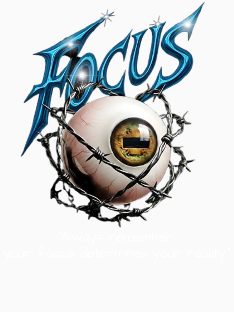 Metallic Blue Focus Text Over Barbed-Wire Eyeball by Goat.Shop-28