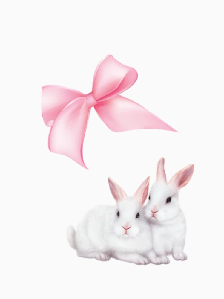 Bunnies with ribbon bow by Pixiedrop