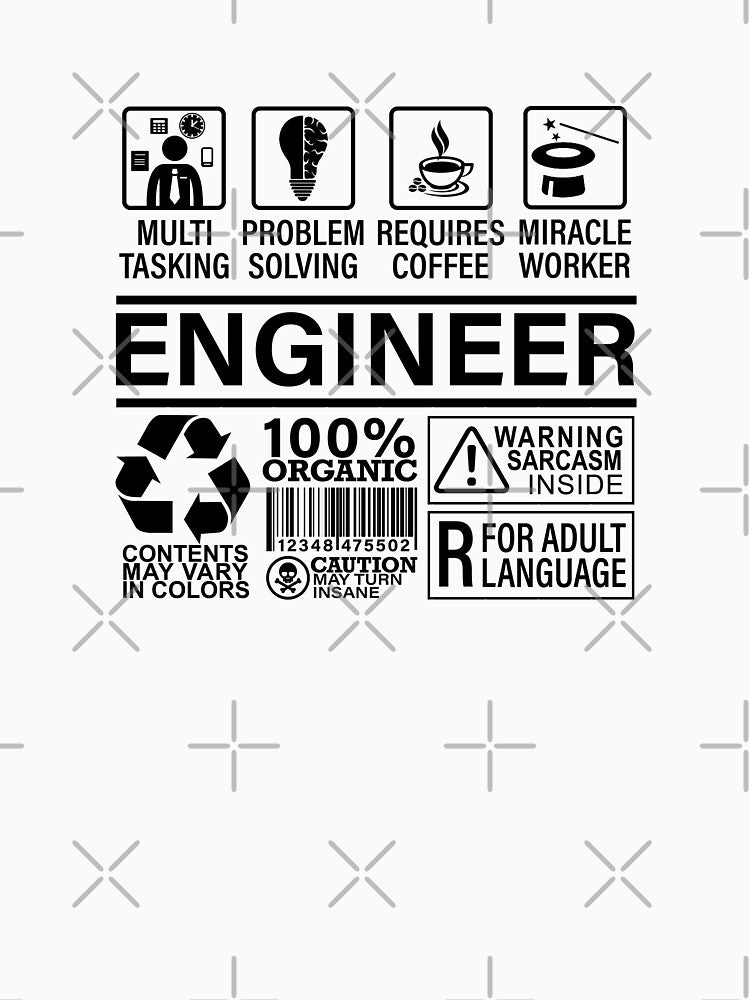ENGINEER ORGANIC WARNING sarcasm problem coffee by WeeTee