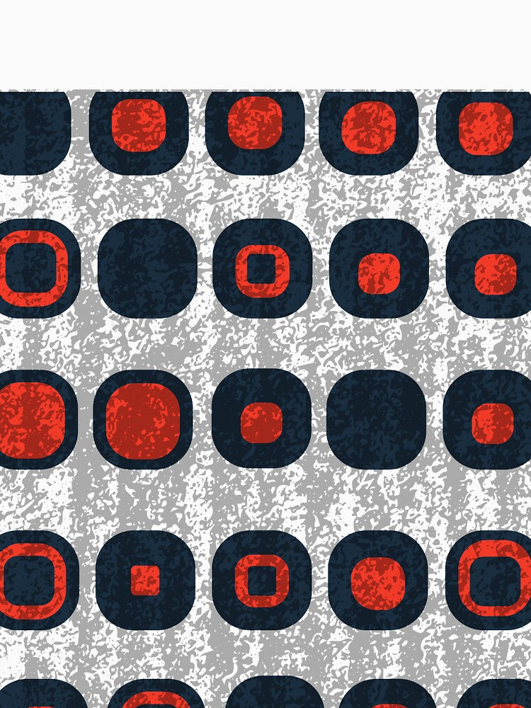 Bauhaus Inspired Mod Pattern in Red and Blue by LisWilliams