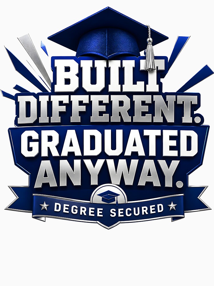 Built Different Graduate Achievement Emblem by Ned_Studio