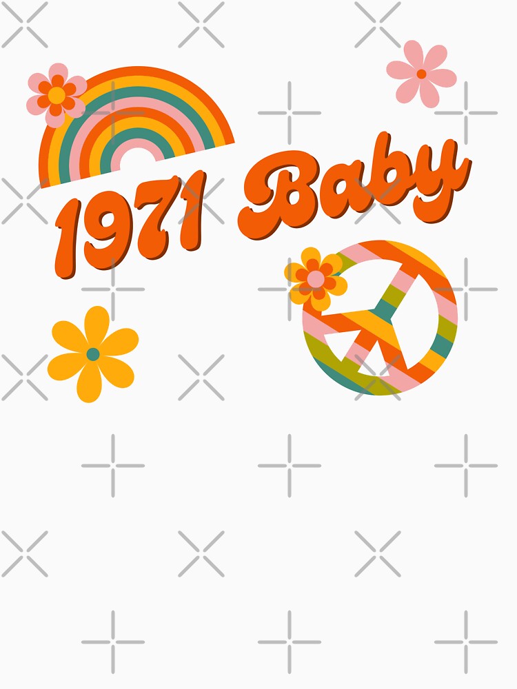 1971 Baby Retro Flowers Peace Sing Groovy Hippie Colors by Brasilia