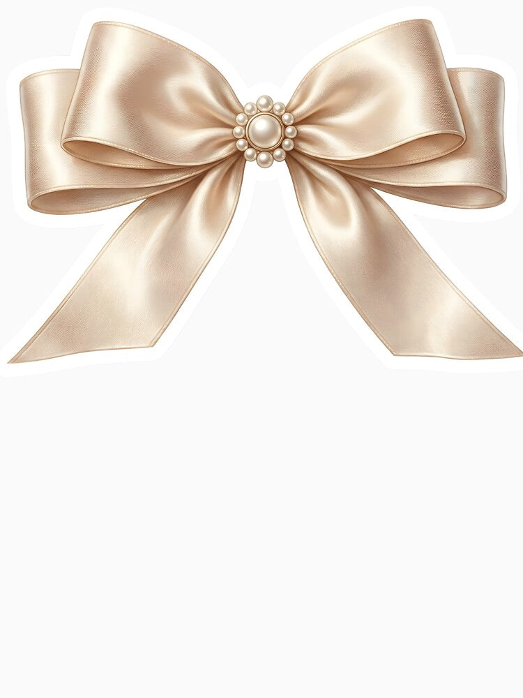 Champagne Silk Ribbon Bow Soft Realism by Strip to Stick