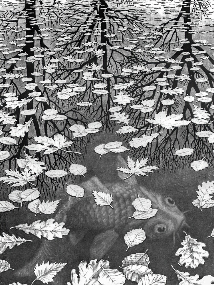 Three Worlds, by M.C. Escher by Gabriel S