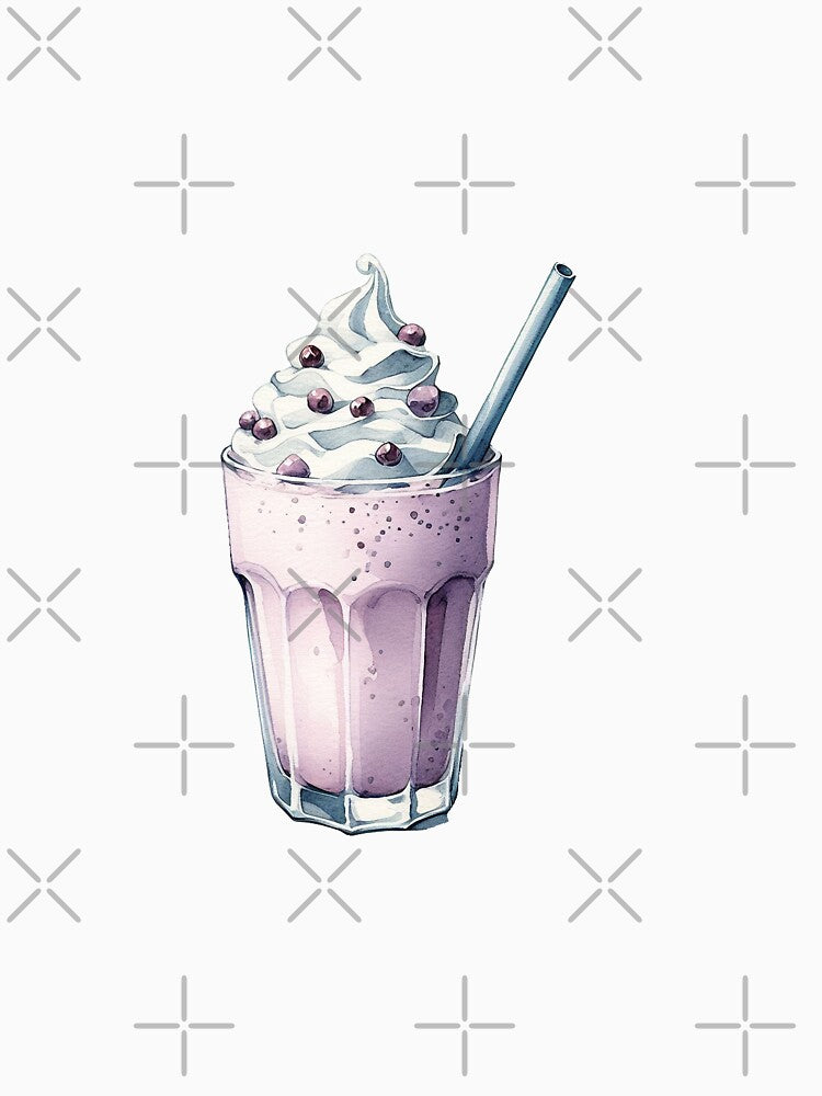 watercolor blueberry milkshake by WindInMay