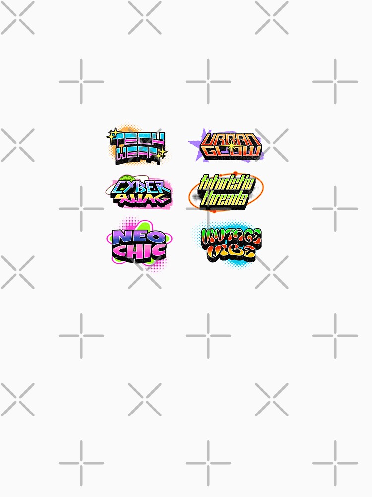 RETRO SYNTHWAVE 6 STICKER PACKER by WHITE FLAME PRINTS