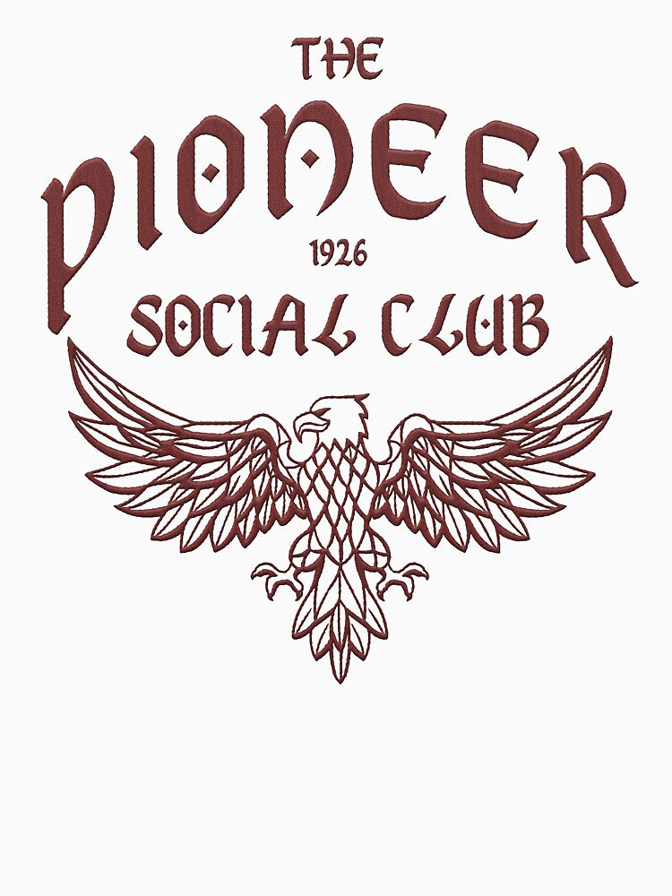 embroidery style the pioneer social club typography art by hayrpictures