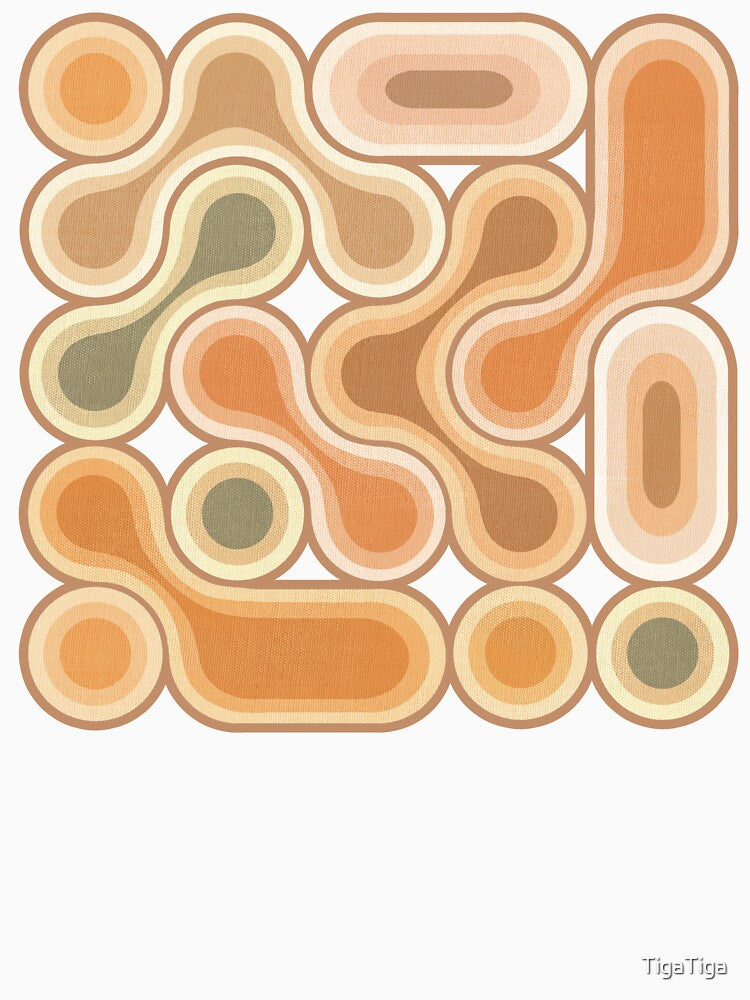 Topographic Dot Design - Warm Pastel Retro by TigaTiga