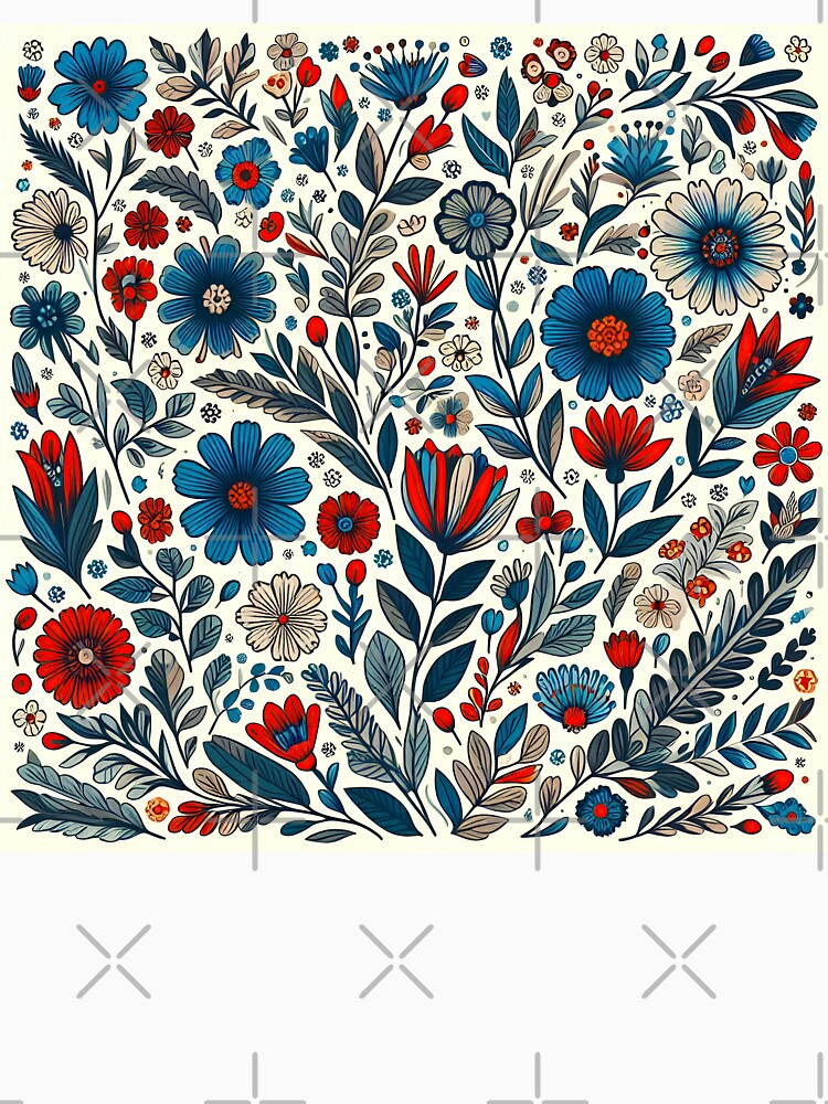 Retro Vintage Floral Flower Art 70s & 80s Color Palette by RadiantFoxTees