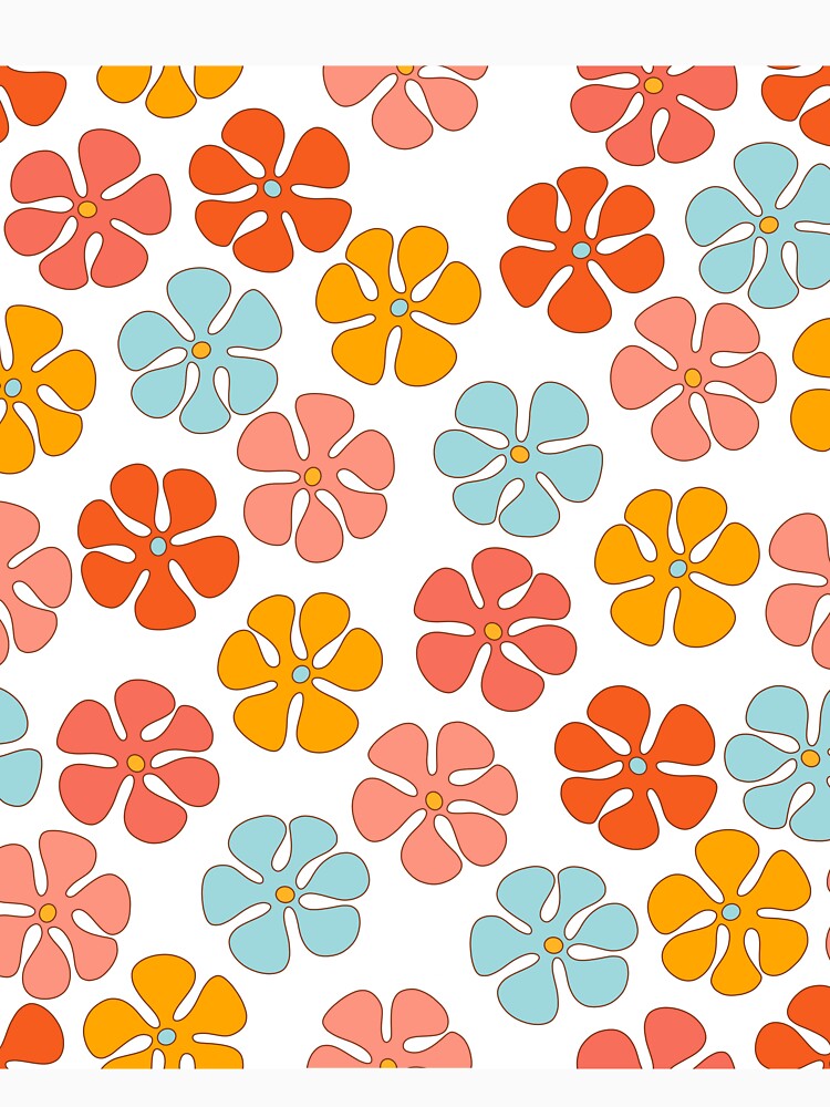 Groovy Flowers White Background by DesertAloha