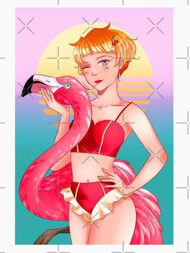 cherry flamingo by vhsfruit designs