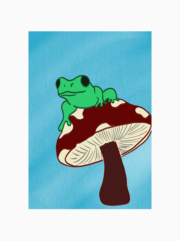 Frog on mushroom by BrookesGallery