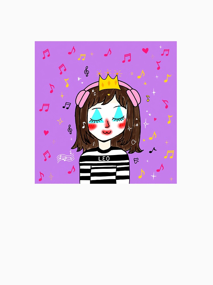 Mime Leo with pink headphones by BunnySoftArt