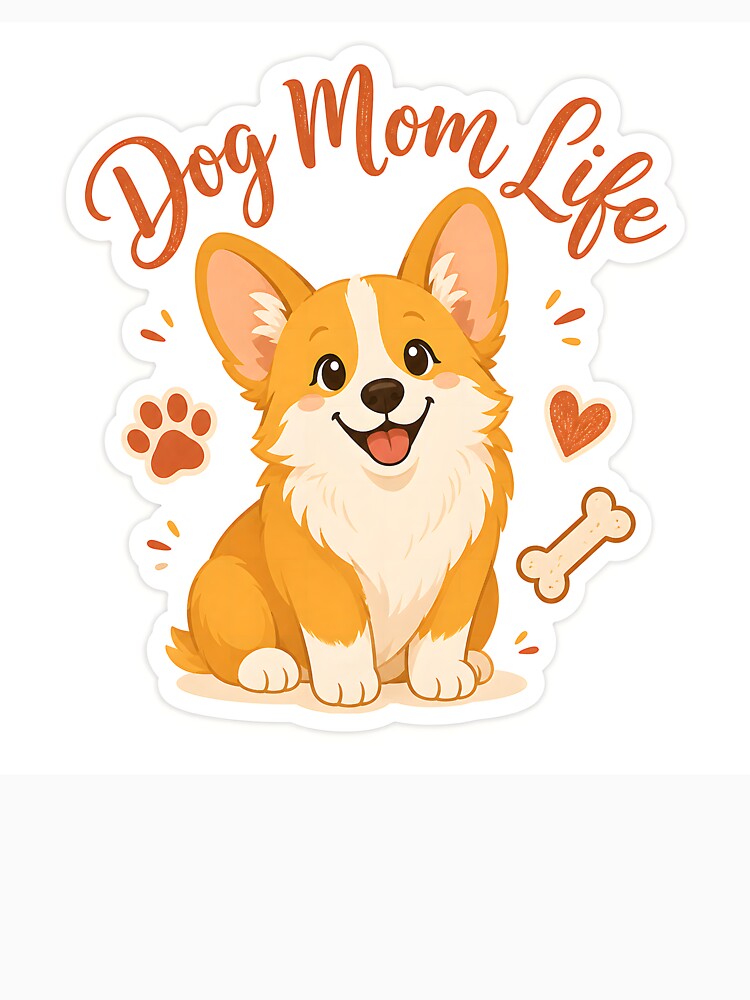 Dog Mom Life — Corgi Calligraphy Sticker by radou88