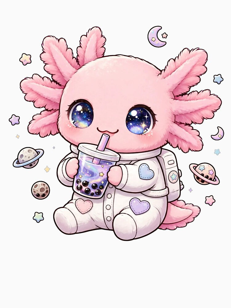 Galaxy Boba Axolotl Astronaut - Kawaii Space Tea by PrettyCrypt