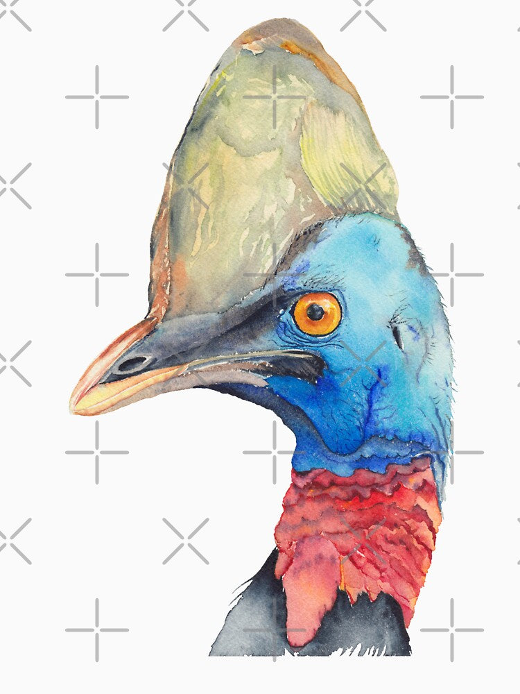 Cassowary - Australian bird watercolour by Zoya Makarova