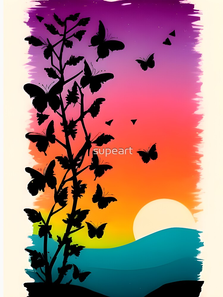 Add a Touch of Beauty to Your Life with Our Gorgeous Minimalist Butterfly Art Prints by supeart