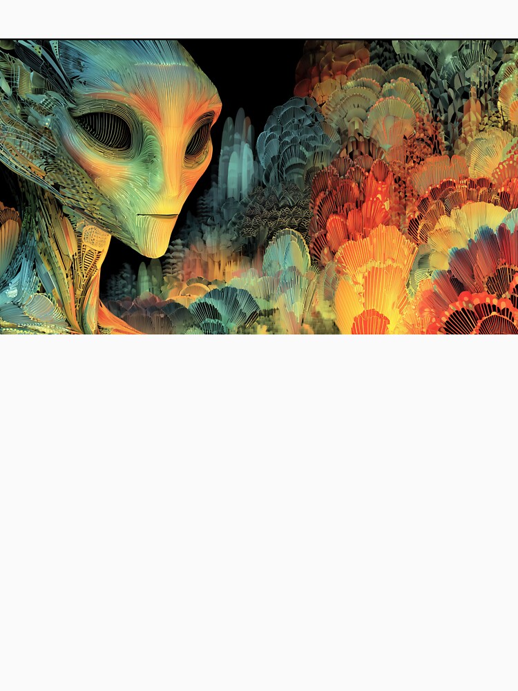 Cosmic Connection: Colorful Surreal Alien Portrait by AM-Fine-Designs
