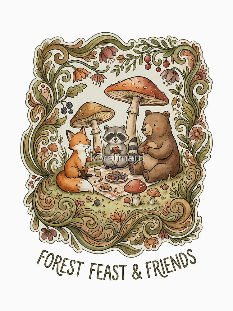 Woodland Animals Forest Feast Picnic Friends by k3rstman1