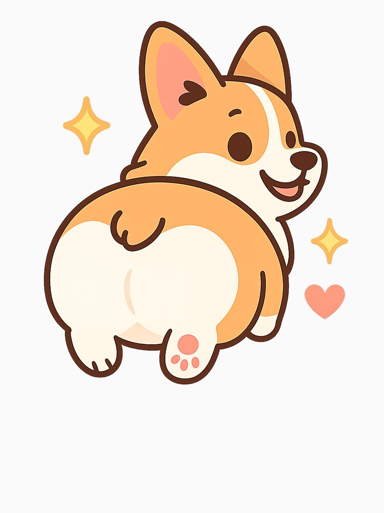 Corgi Butt – Funny Sparkly Dog Sticker by Tripconic