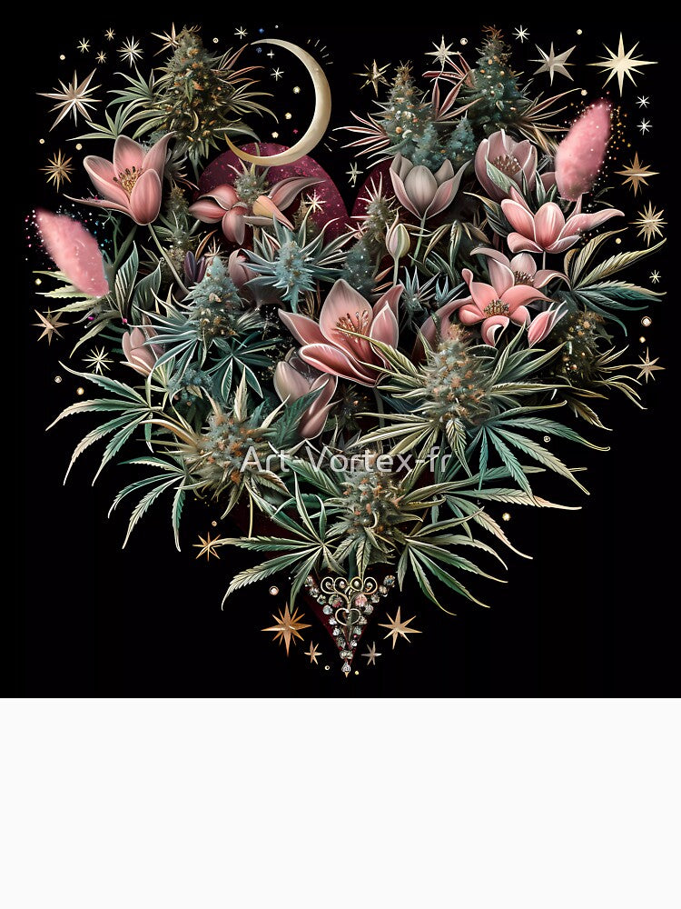 “Heart of Hemp: Oversized Cannabis Blooms” by Art-Vortex-fr