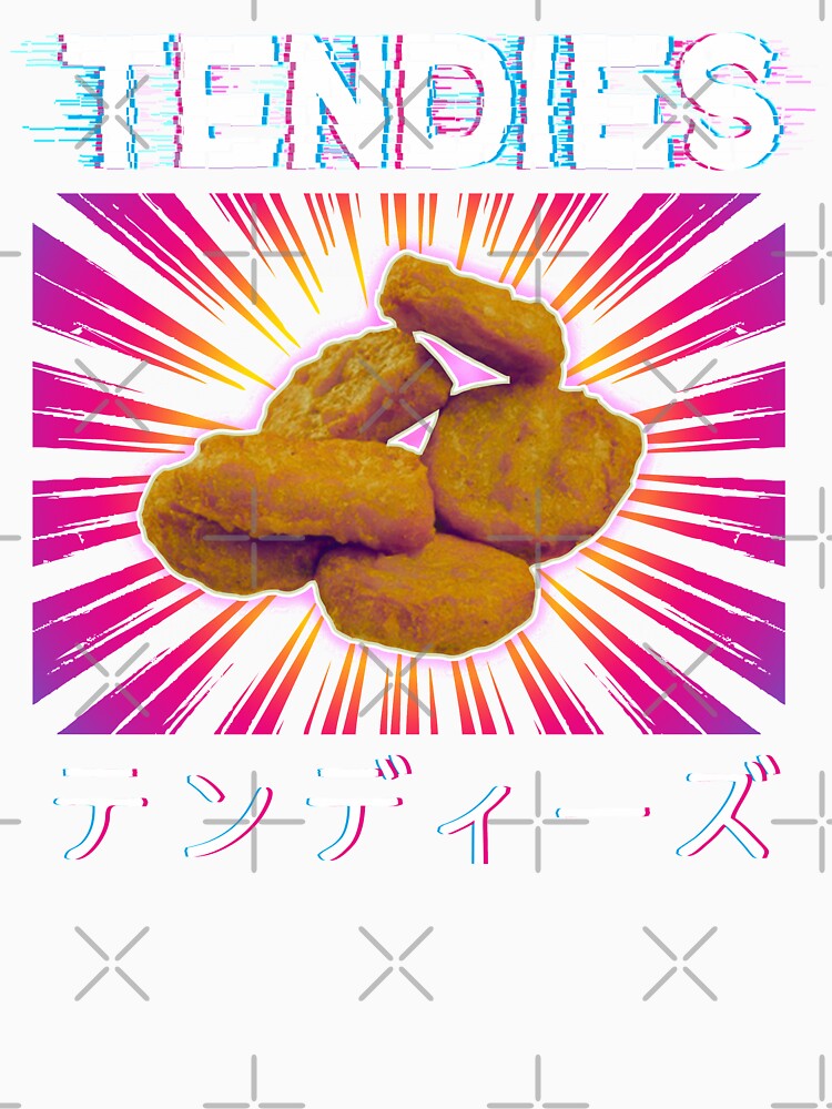 Vaporwave Tendies Chicken Tenders Japanese Pop Art 80s Food Lover Funny by alenaz