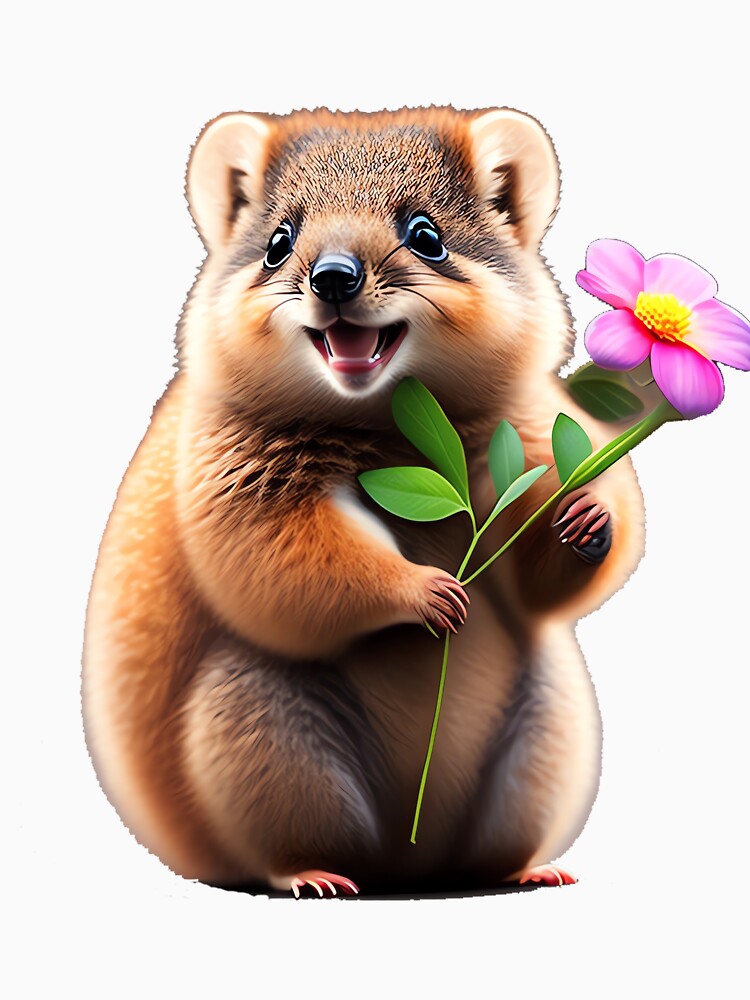 Blooming Smile: A Quokka's Delight by Can1cyp2