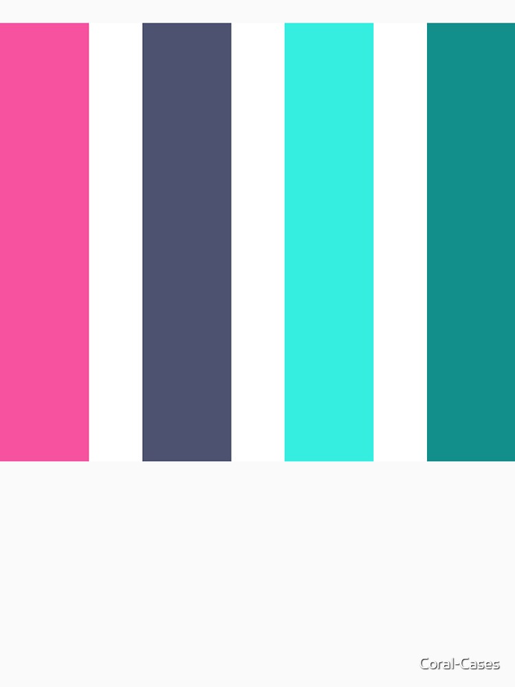 Retro Stripes; Pink, White, Navy, Turquoise by Coral-Cases