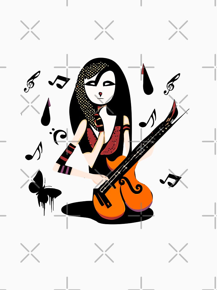 "Melodic Strings: Black Blouse and Violin" by FunnyShopGirl