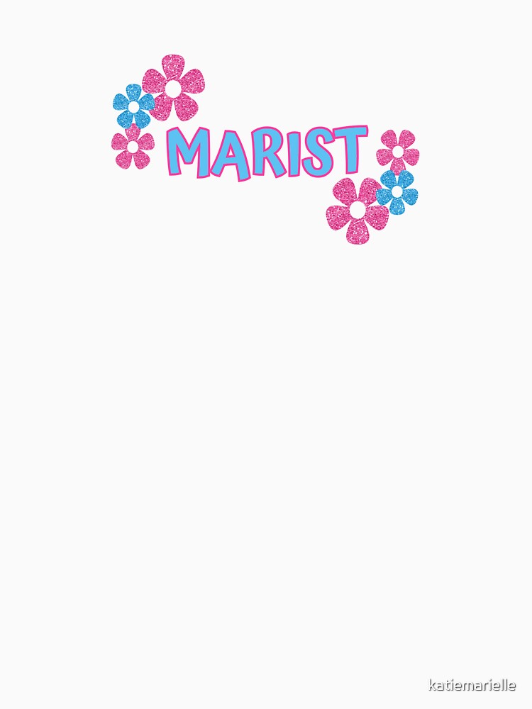 Marist Pink and Blue Glitter Flowers Logo by katiemarielle
