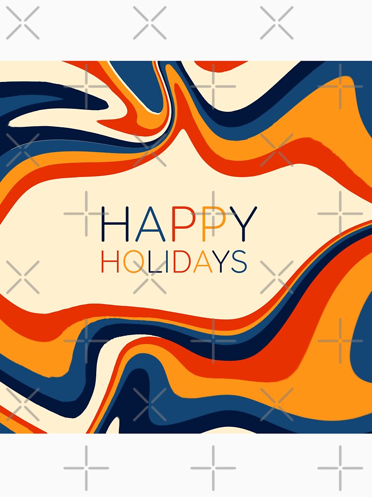 Happy Holidays Retro Marble by KathrinLegg