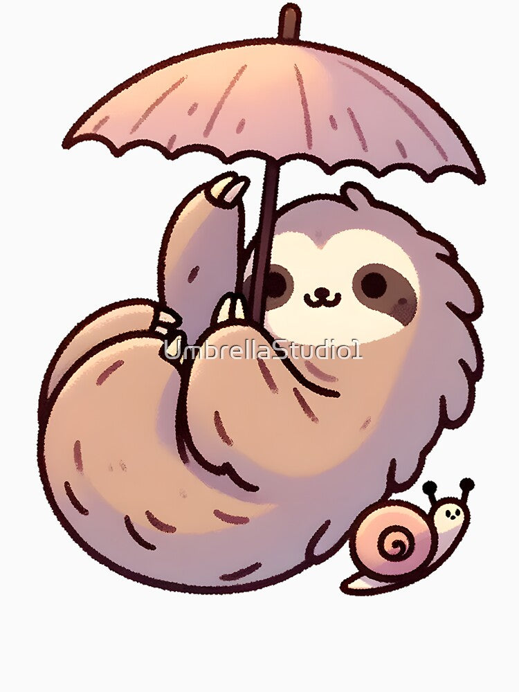 Sloth with Umbrella and Snail by UmbrellaStudio1