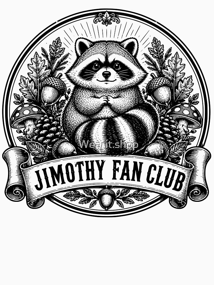 Jimothy Fan Club Cute Raccoon Badge by Wearit.shop