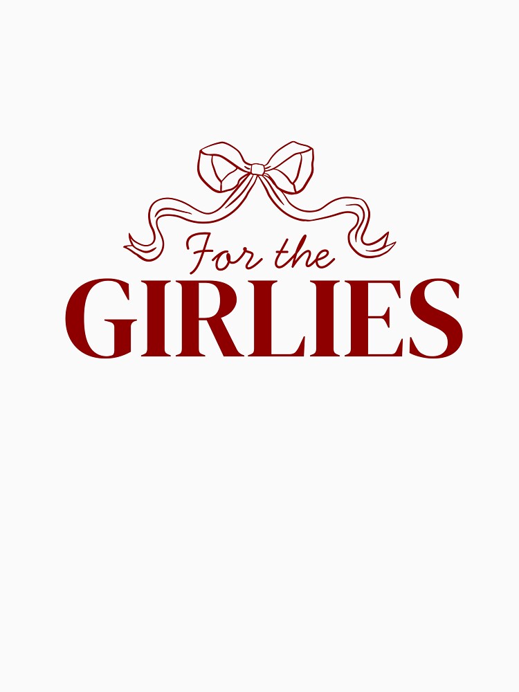 For the Girlies Red Ribbon Typography, Coquette Aesthetic Red Bow Logo by AbstractRevival