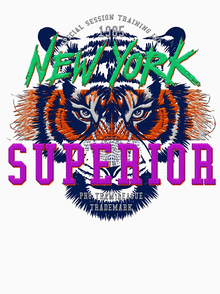 tiger new york superior - embroidery iron patch textured graphic artwork by hayrpictures