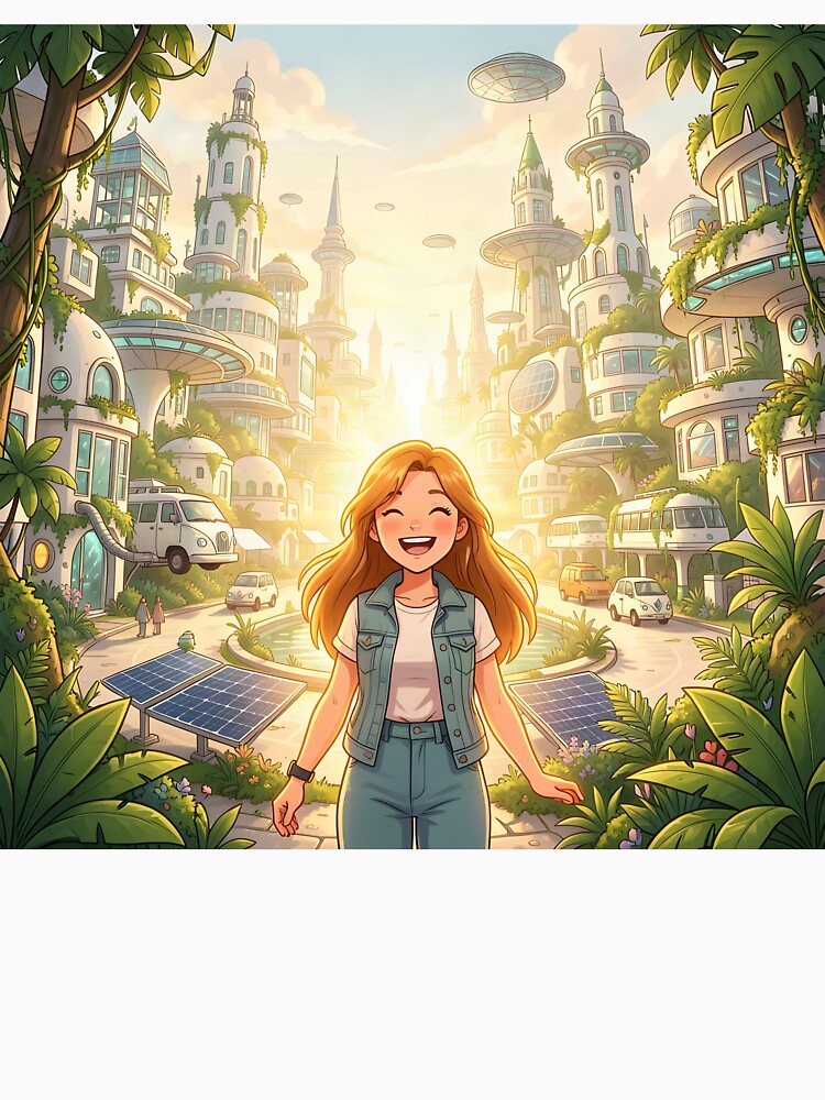 Solarpunk Dreams: Bright Eco Future City by Serene Strokes Art