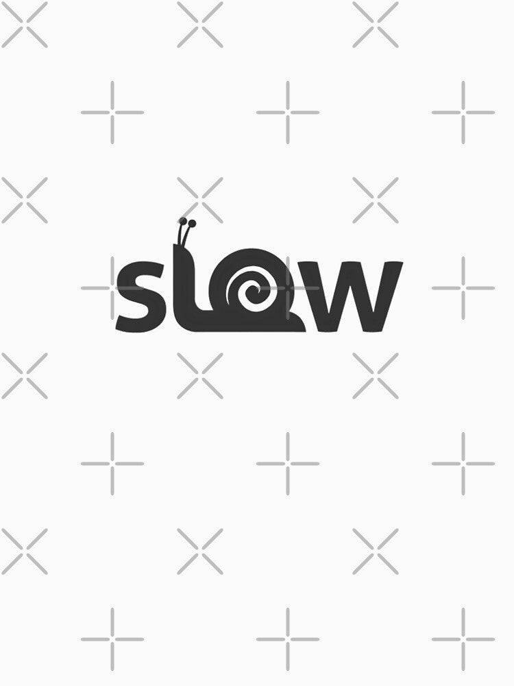Slow Snail Minimalist Logo Tee by SurfGlitch