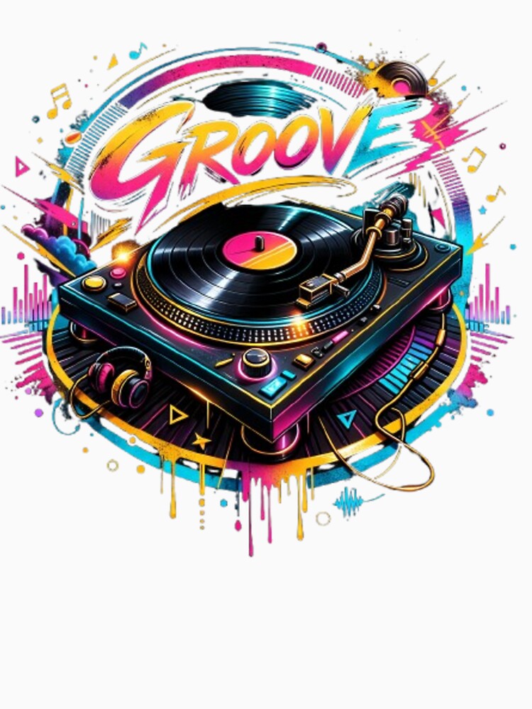 Groove – Turntable & Vinyl Neon Design by Dogandesighn