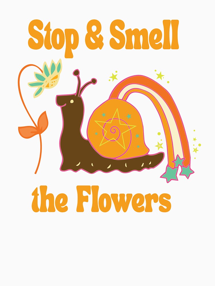 Slow Down Snail Rainbow by LauraCoxArt