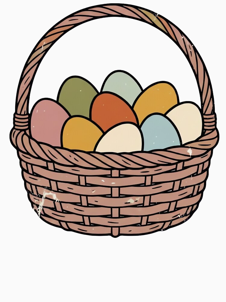 Vintage 70s Pastel Easter Eggs Basket by urbinet