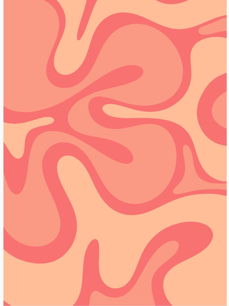 Pink and Peach Smooth Contours Retro Contemporary Pastel Abstract Pattern by kierkegaard