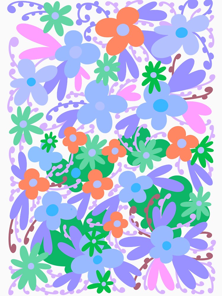 Groovy Retro Flowers and Vines 1 by PDMT