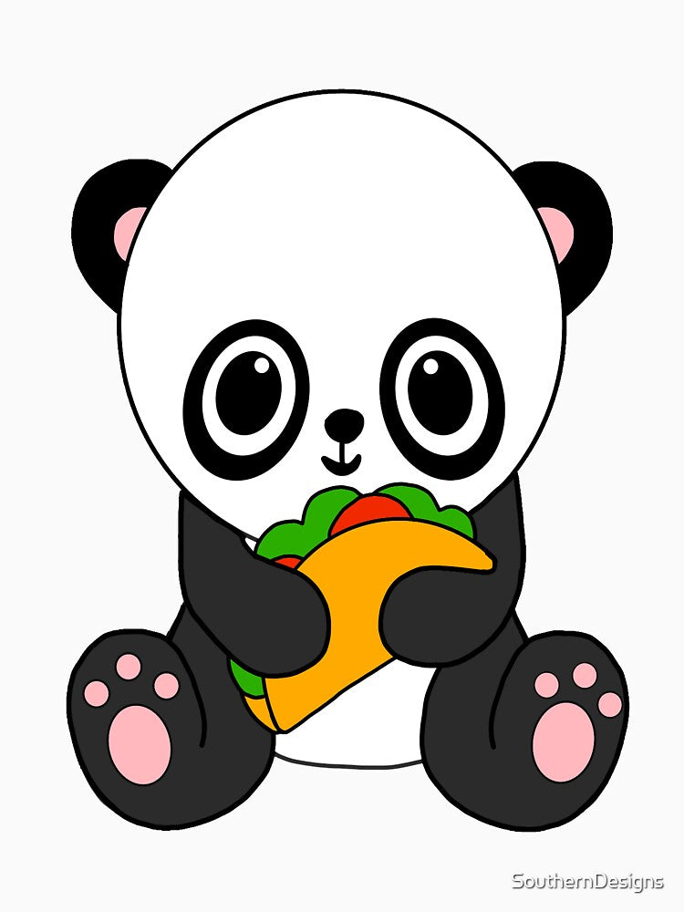 Funny Panda Bear Eating A Taco by SouthernDesigns