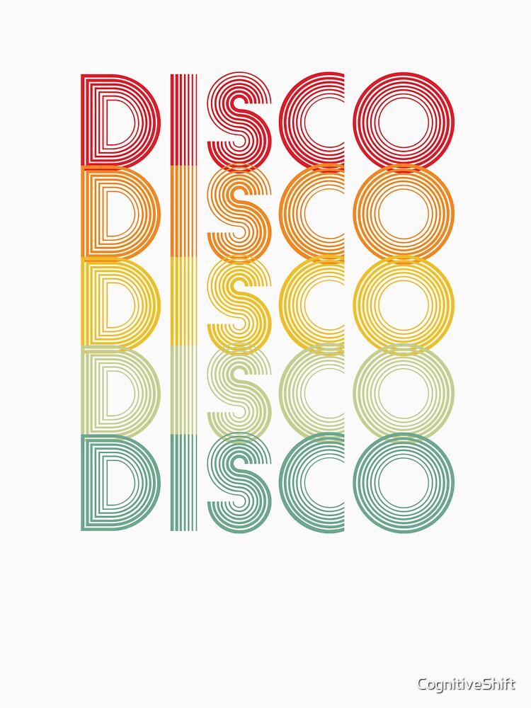 Disco Disco Disco 70s Inspired Design Retro Disco Typography – 70s Aesthetic Vintage Art by CognitiveShift